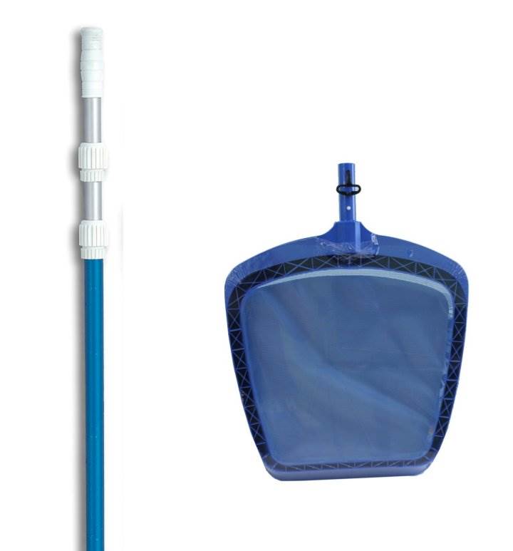 Professional 8039 Swimming Pool Leaf Skimmer Mesh Net w/ 5'-15' Telescopic Pole