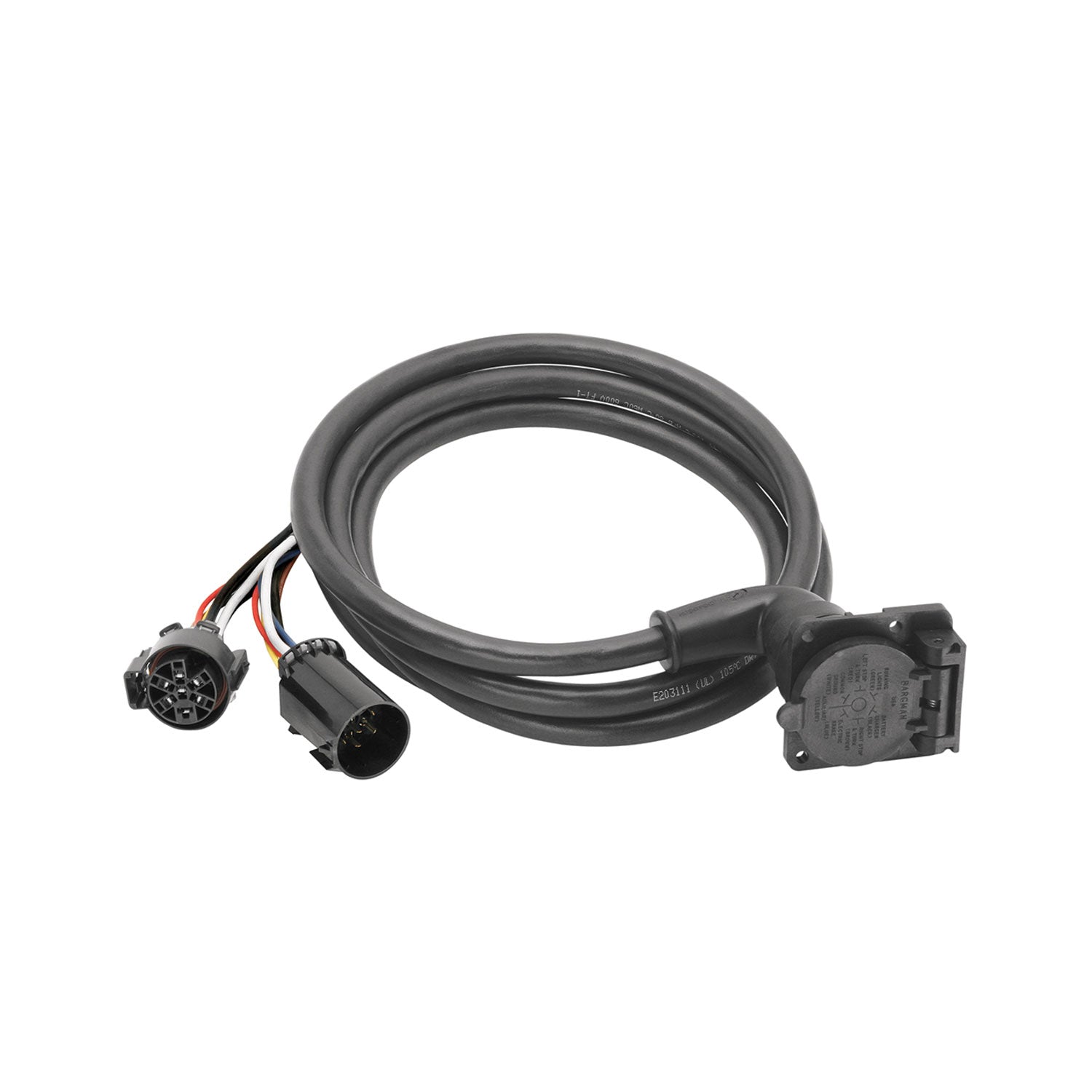 Bargman 51-97-410 9 Foot Cable Adapter, 90 Degree 7 Way Fifth Wheel Harness - VMInnovations