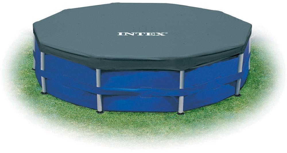 Intex 12’ x 30” Steel Frame Above Ground Swimming Pool and 12’ Round Pool Cover