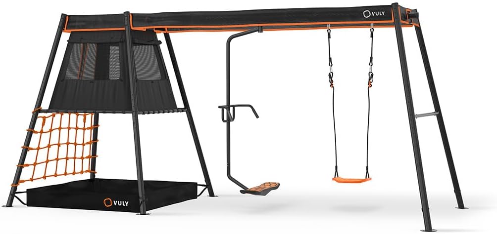Swing Set Upsize Kit + Max Cubby Box A + Max Playset Link + Max Swingset Box A (3 Pack) + Max Swingset Box B + 1C1 Max Shade Cover + Spin Swing + Seat Swing - VMInnovations