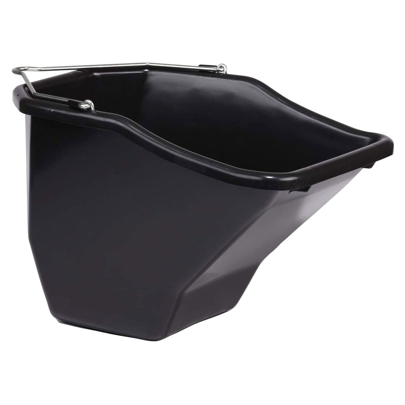 Little Giant 10QT Plastic Flat Back Livestock Feed Bucket, Black (2 Pack)