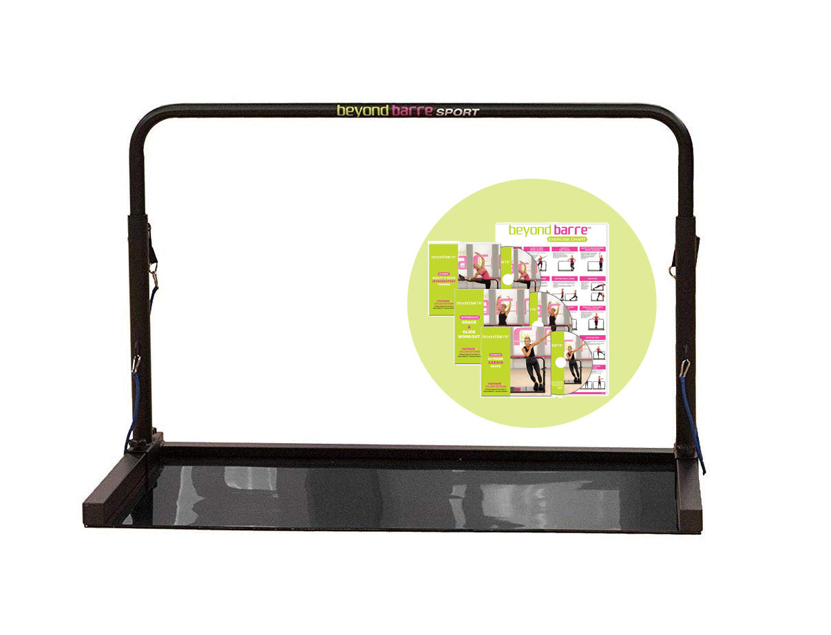 Beyond Barre Ballet Home Workout Sport Set w/ Glider System & Instructional DVDs