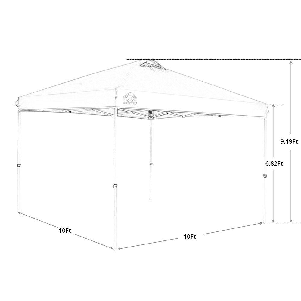 Crown Shades 10 x 10 ft. Outdoor Instant Folding Canopy with Wheeled Bag, Blue