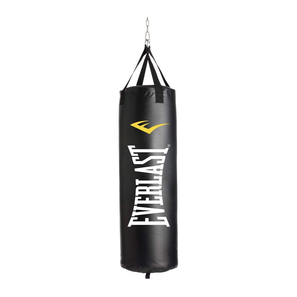 Everlast Dual Station Bag Stand & NevaTear 40 Pound Hanging Punching Bag, Black