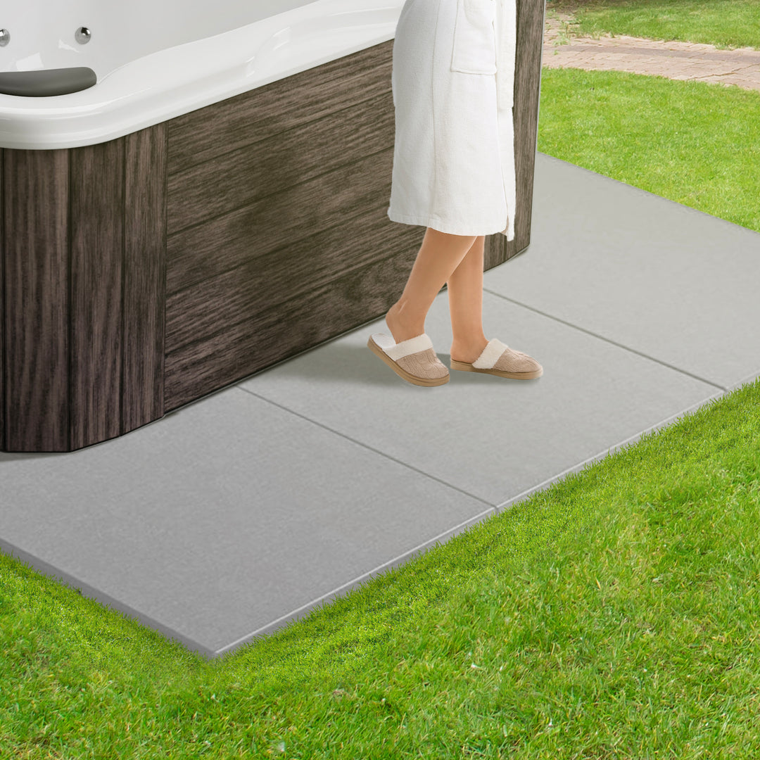 Confer Plastics Handi Spa Pad 32" x 48" Connectable Hot Tub Mat, Gray (3 Pack) - VMInnovations