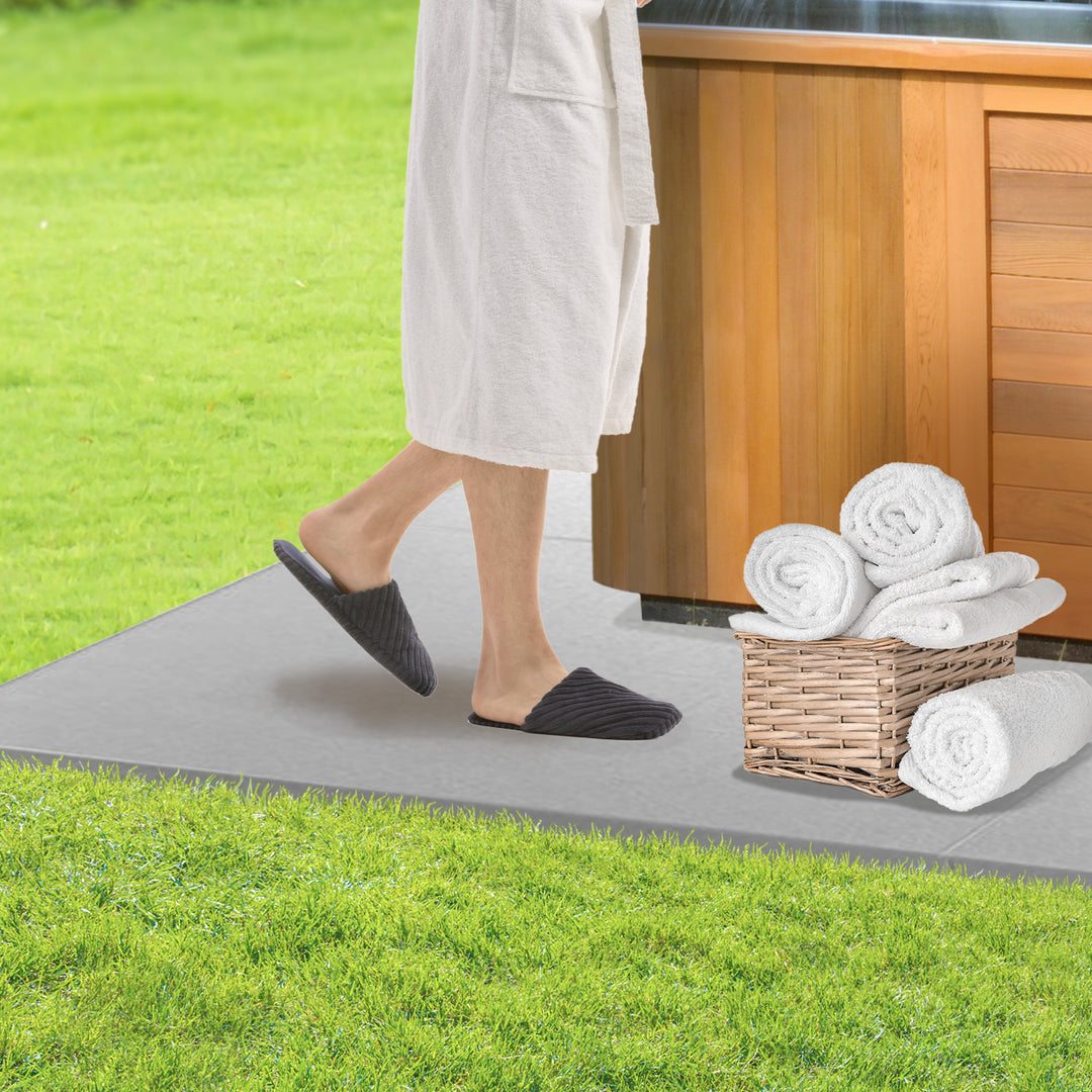 Confer Plastics Handi Spa Pad 32" x 48" Connectable Hot Tub Mat, Gray (3 Pack) - VMInnovations