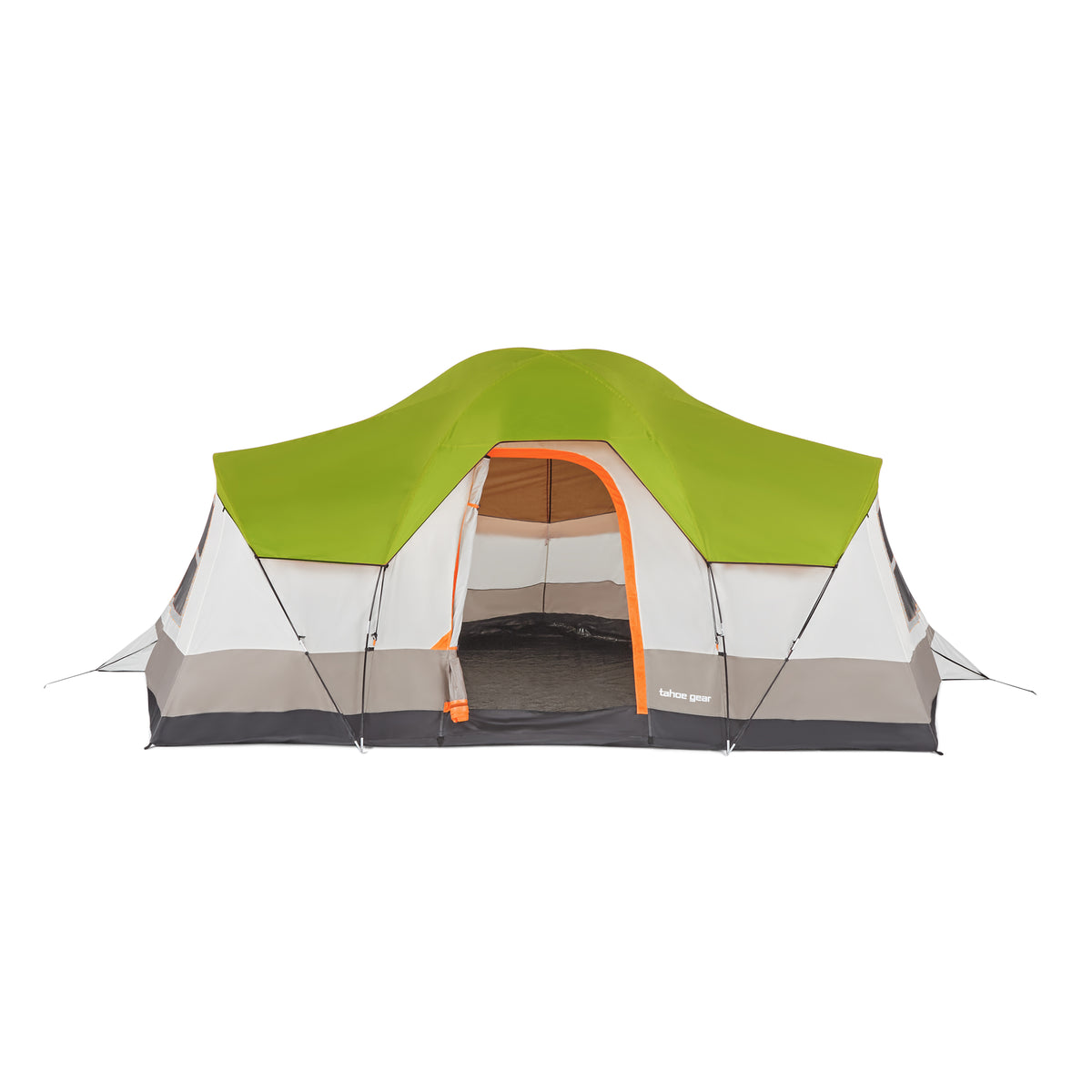 Tahoe Gear Olympia 10 Person 3 Season Outdoor Camping Tent, Green and Orange