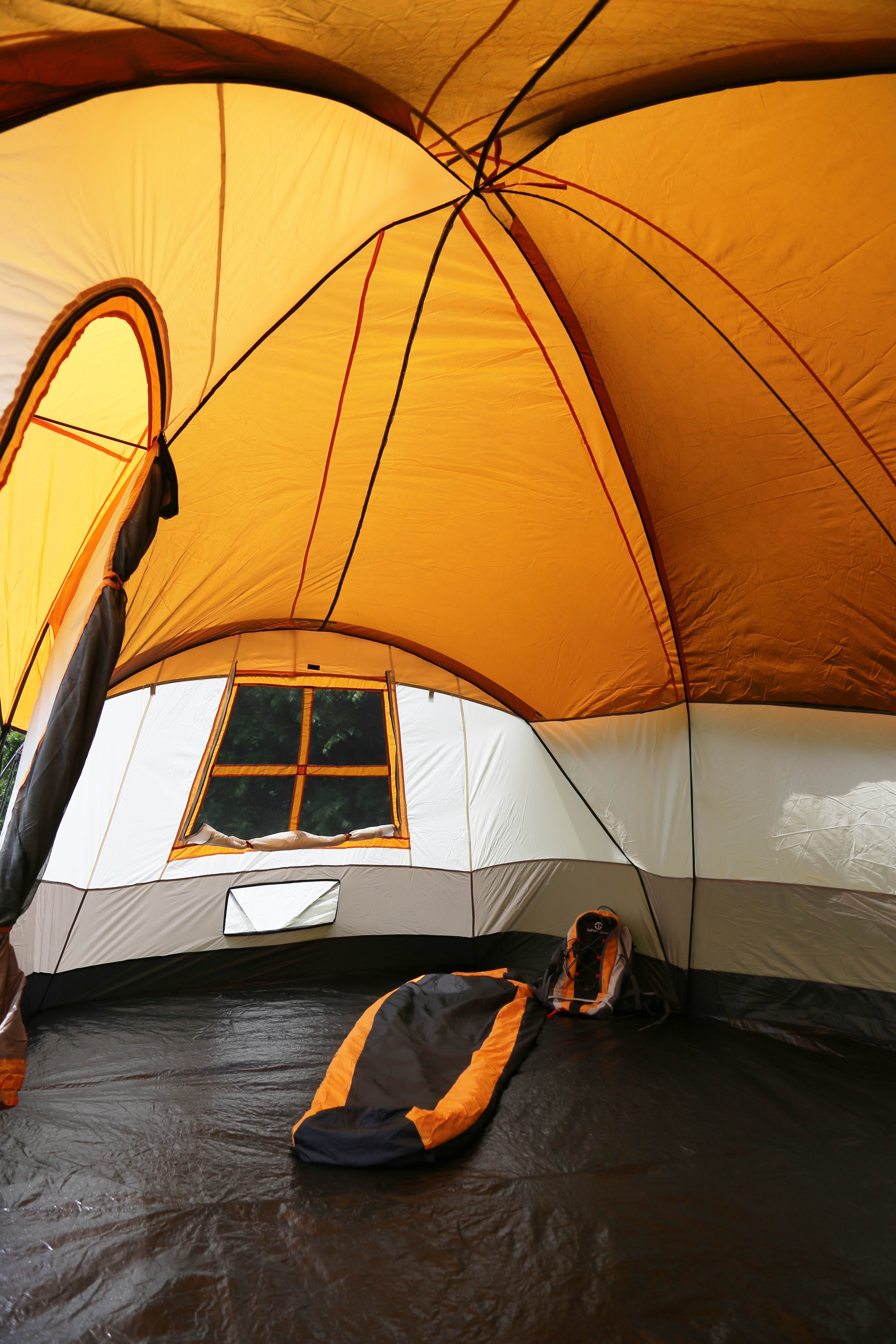 Tahoe Gear Olympia 10-Person 3-Season Tent, Orange/Ivory | Used