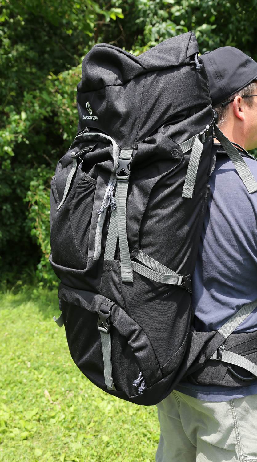 Tahoe Gear Fairbanks 75L Premium Internal Frame Hiking Backpack Black (Open Box)