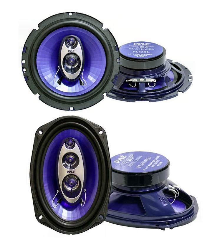 Pyle PL63BL 6.5" 360W 3-Way and PL6984BL 6x9" 400W 4-Way Car Coaxial Speakers