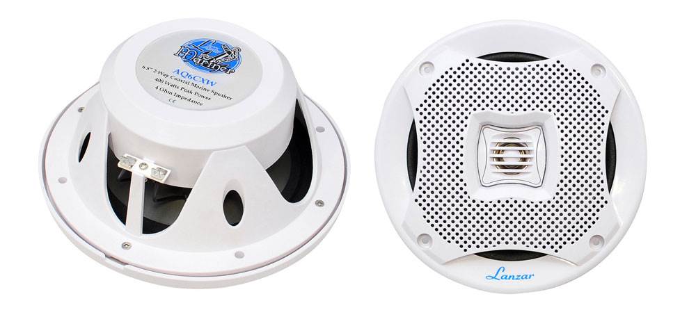 New Lanzar AQ5CXW 5.25" 400W + 2) AQ6CXW 6.5" 400W 2-Way Marine/Boat Speakers