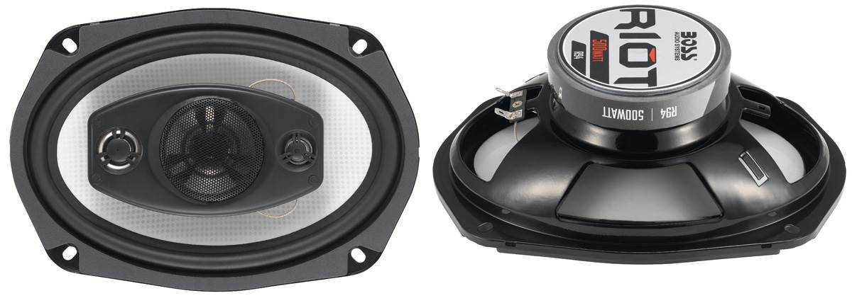 2) Boss R43 4" 200W 3-Way + 2) R94 6x9" 500W 4-Way Car Audio Coaxial Speakers