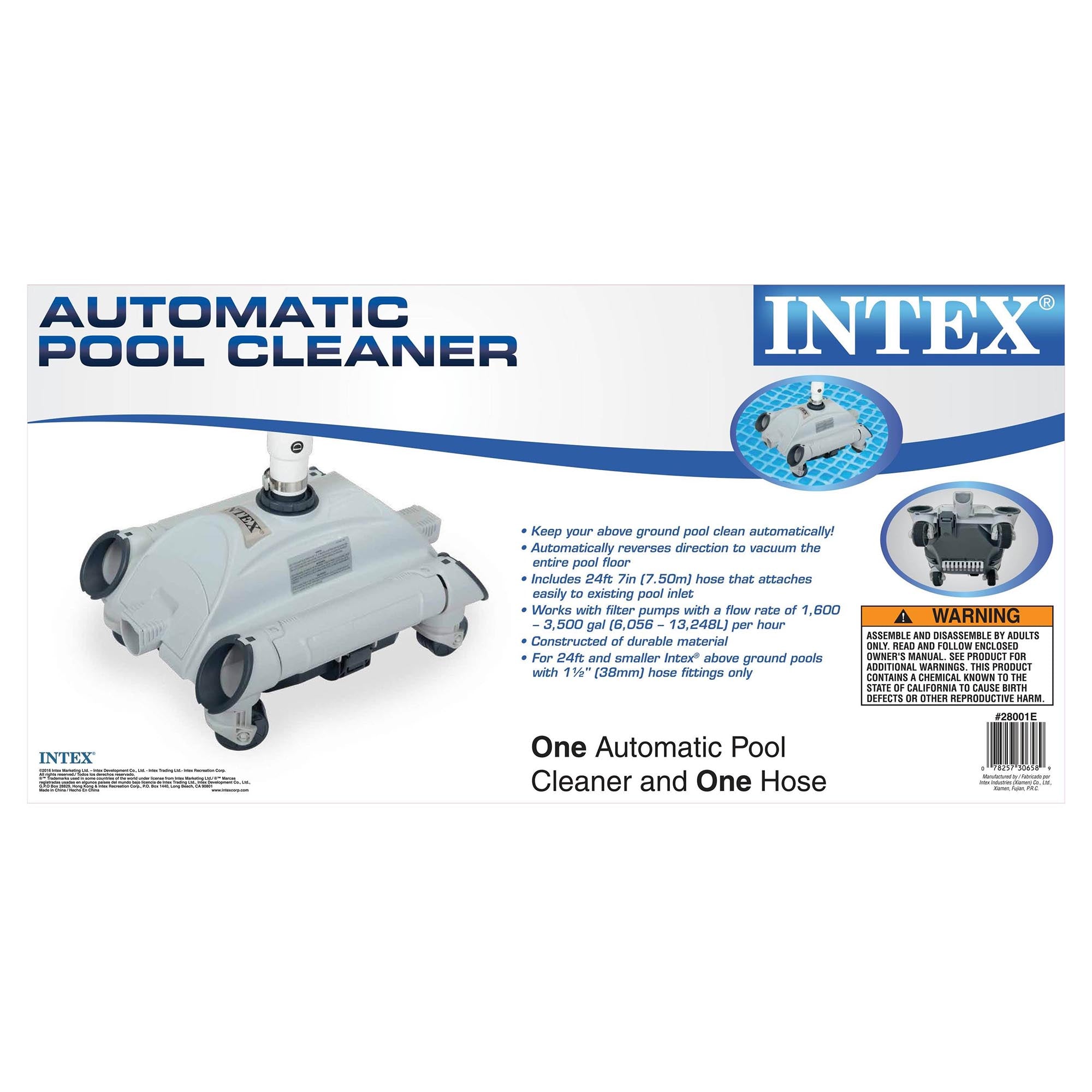 Intex 28001E Automatic Pool Vacuum Cleaner for Above-Ground Pools w/1.5" Fitting - VMInnovations