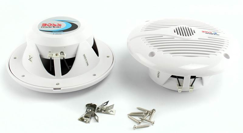 2) BOSS MR50W 5.25" 150W + 2) MR60W 6.5" 200W 2-Way Marine/Boat Coaxial Speakers
