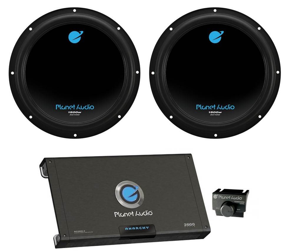 2) PLANET AUDIO AC10D 10" 3000W Car Subwoofers Subs+2600W 2 Channel Amplifier