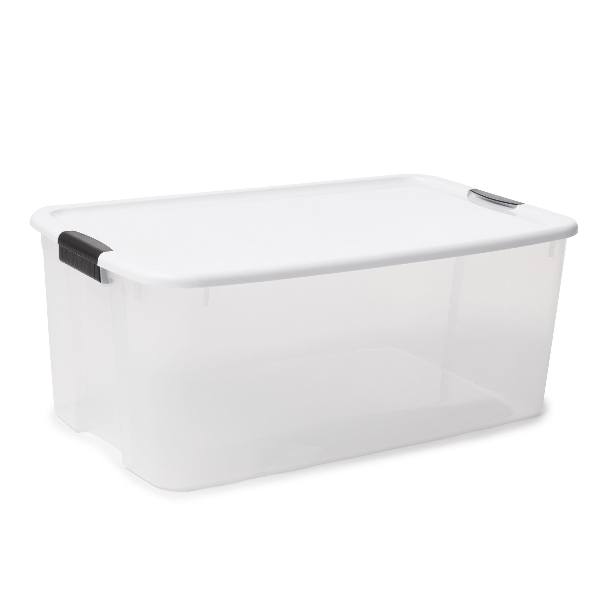 Sterilite 116 Quart Clear Stackable Latching Storage Box Containers, 4 Pack