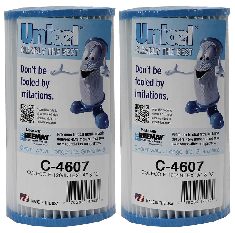Unicel C-4607 Coleco Krystal Klear Intex A or C Pool Filter Cartridges (2 Pack)