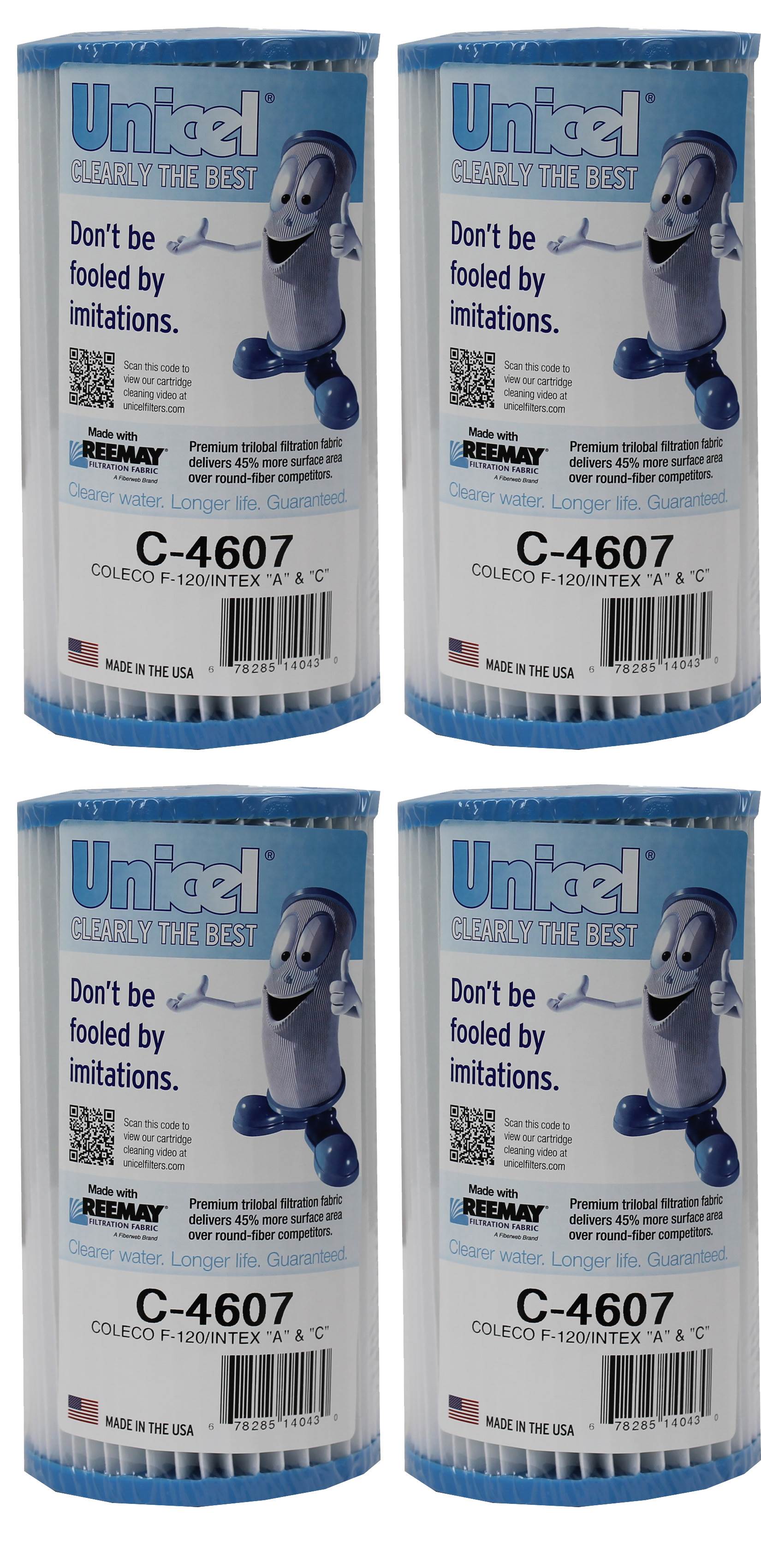 4) Unicel C-4607 Coleco Krystal Klear A or C Replacement Filter Cartridges