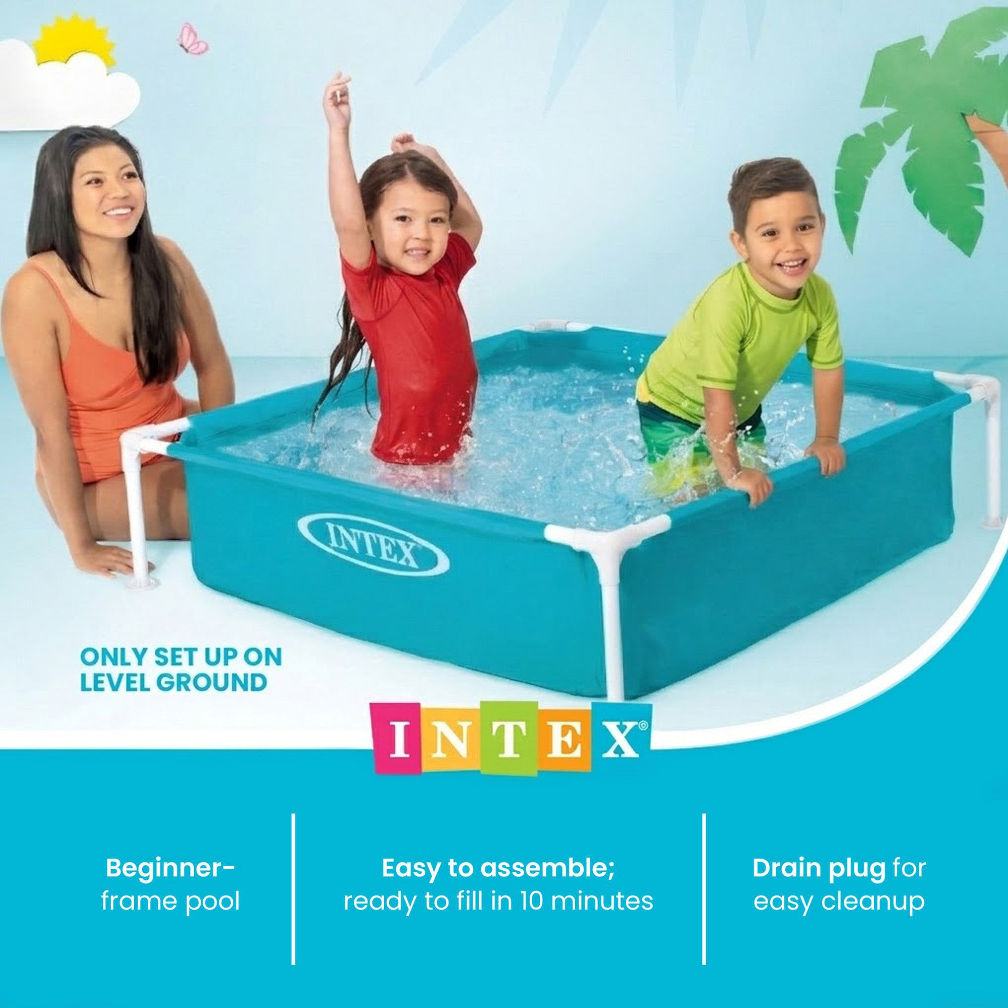 Intex Mini Frame Kids 48x 48x12 Kiddie Swimming Pool | 57173EP (For Parts) - VMInnovations