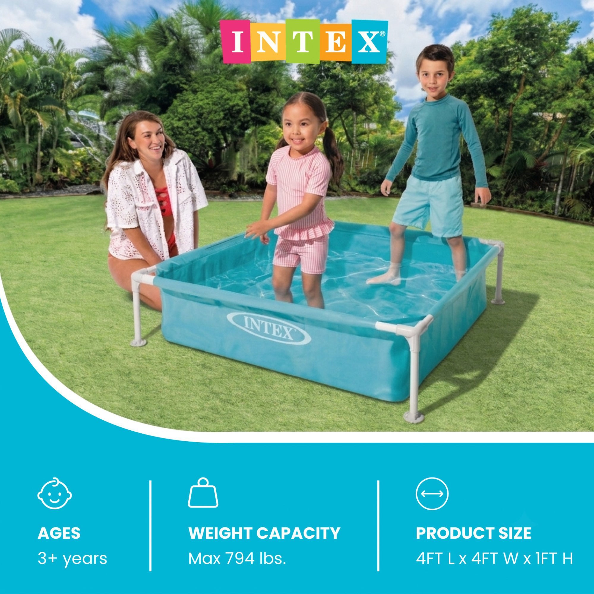 Intex 57173EP 4ft x 12in Mini Frame Beginner Swimming Pool, Blue(Open Box)