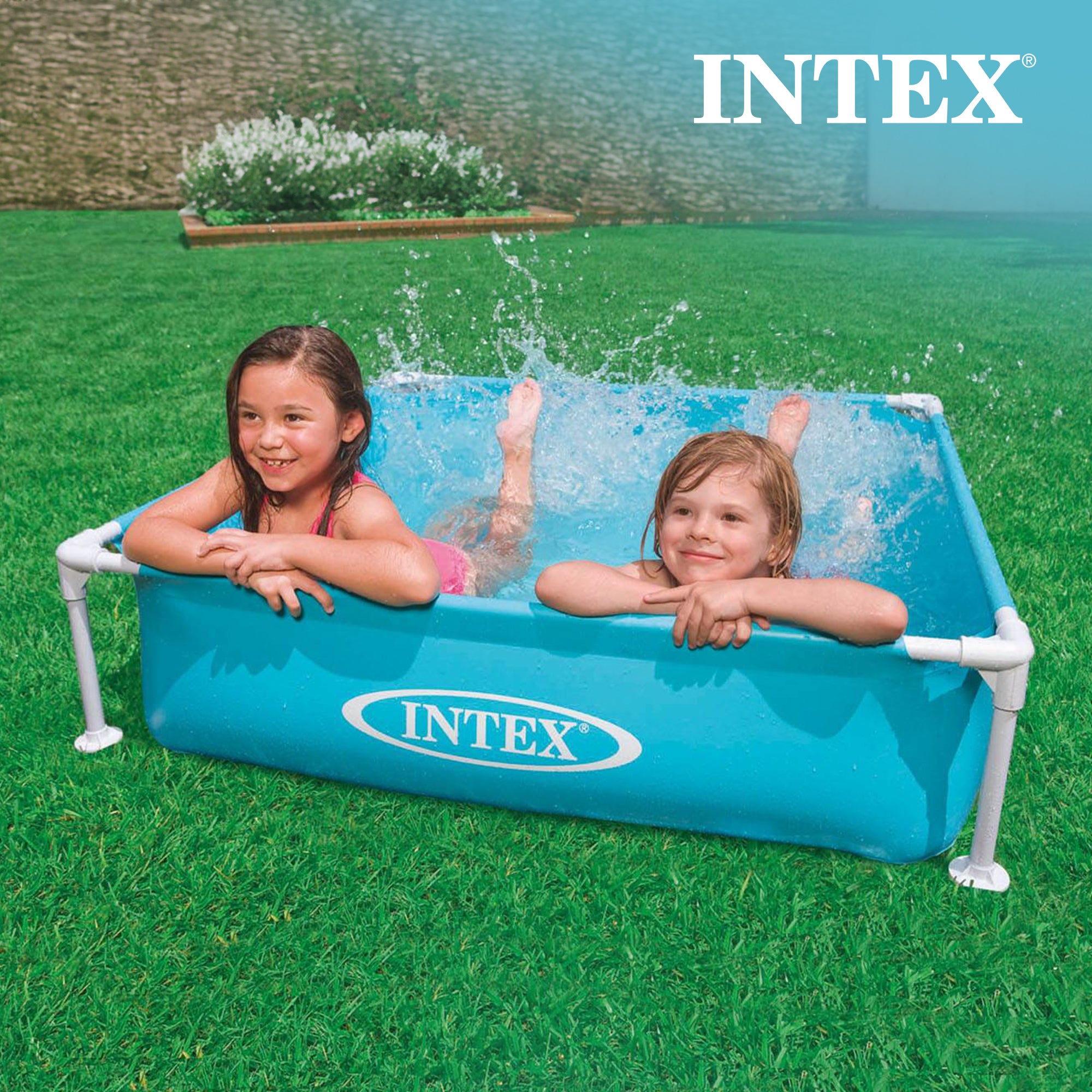 Intex 57173EP 4ft x 12in Mini Frame Kiddie Beginner Frame Swimming Pool, Blue (Refurbished)