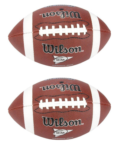 (2) NEW WILSON WTF1623 NCAA Peewee Size Supreme Composite Leather Game Football