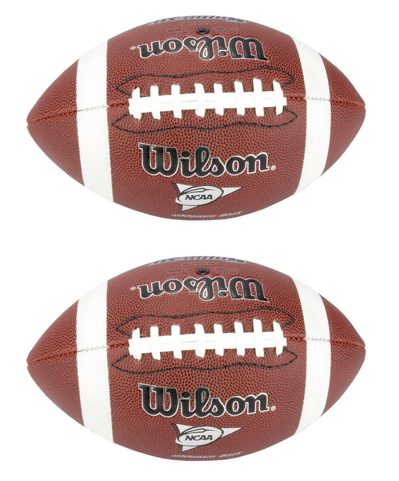 (2) NEW WILSON WTF1623 NCAA Peewee Size Supreme Composite Leather Game Football