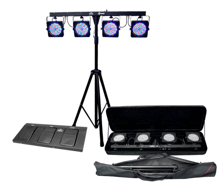 CHAUVET 4BAR 4 BAR DMX LED Stage Wash Light System w/ Tripod, Case & Footswitch - VMInnovations