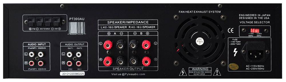 New Pyle PT390AU 300W 4 Channel Home Theater Amplifier Receiver Stereo USB/SD