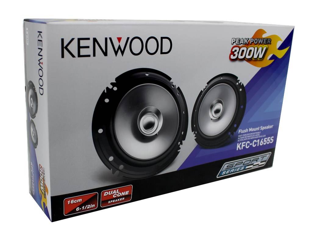 Kenwood KFC-C1655S 6.5" 300W 2-Way Car Audio Dual Cone Speaker Stereo (Open Box)