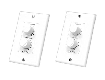 2) New Pyle PVCD15 In-Wall Right and Left Dual Knob Speaker Volume Controls