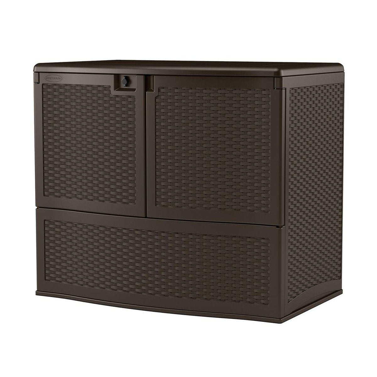 Suncast 195 Gallon Patio Storage &Entertaining Station w/ 33 Gal. Garbage Can - VMInnovations