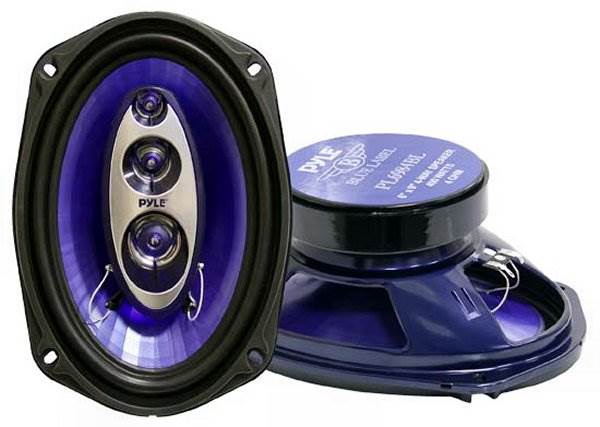 2 Pyle PL53BL 5.25" 200W 3-Way and 2 PL6984BL 6x9" 400 Watts 4-Way Car Speakers