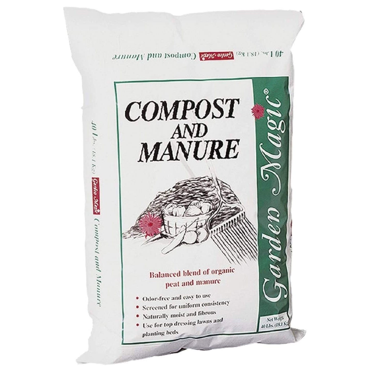 Michigan Peat 5240 Lawn Garden Compost and Manure Blend, 40 Pound Bag (8 Pack) - VMInnovations