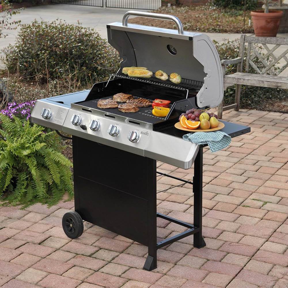 Char-Broil Classic 480 Stainless Gas Grill 40K BTU w/ Side Burner (Damaged)
