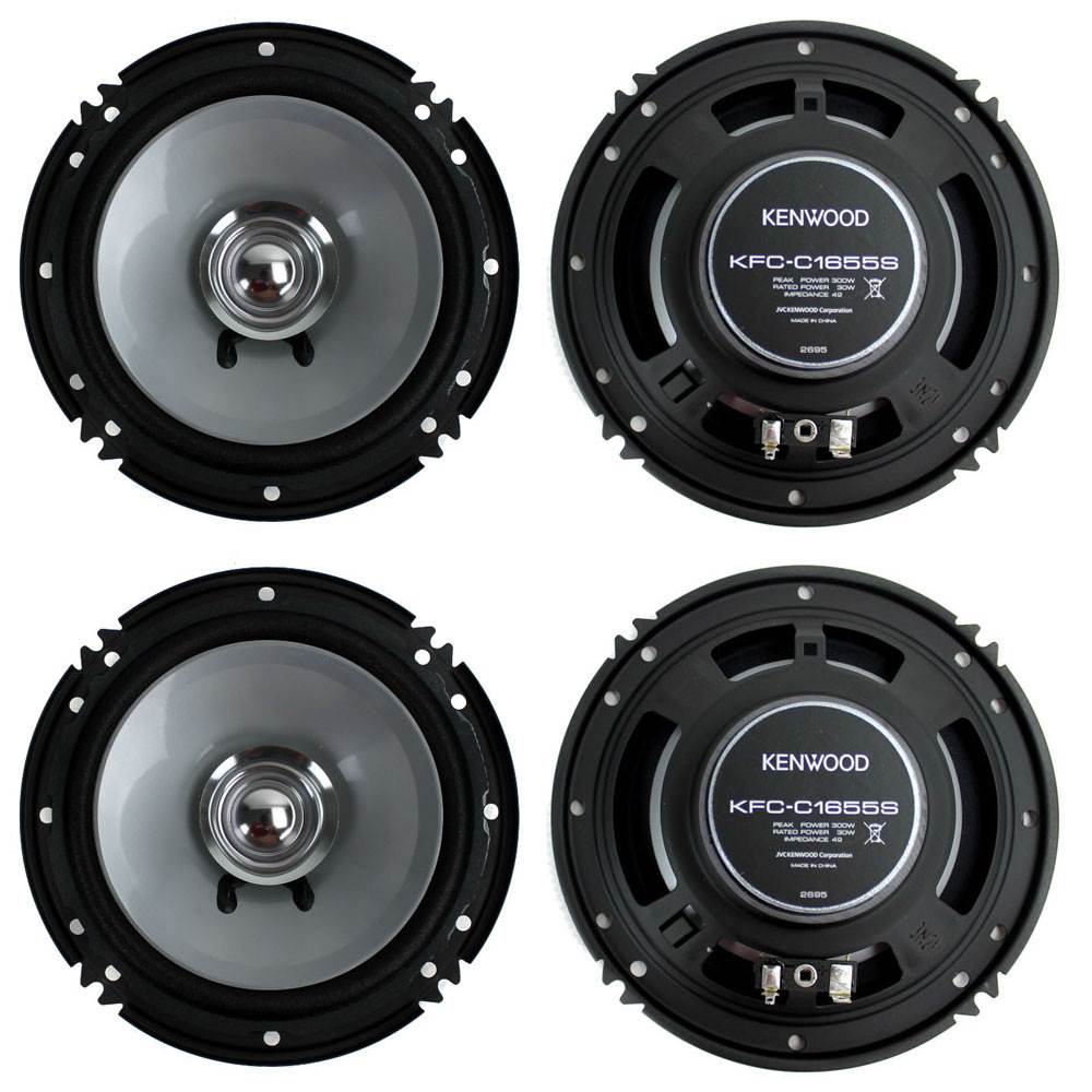 4) New Kenwood KFC-C1655S 6.5" 600 Watt Car Audio Coaxial Speakers Stereo