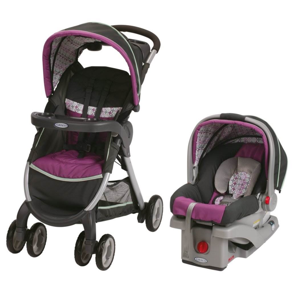 Graco FastAction Fold Click Connect Baby Stroller & SnugRide Car Seat - Nyssa