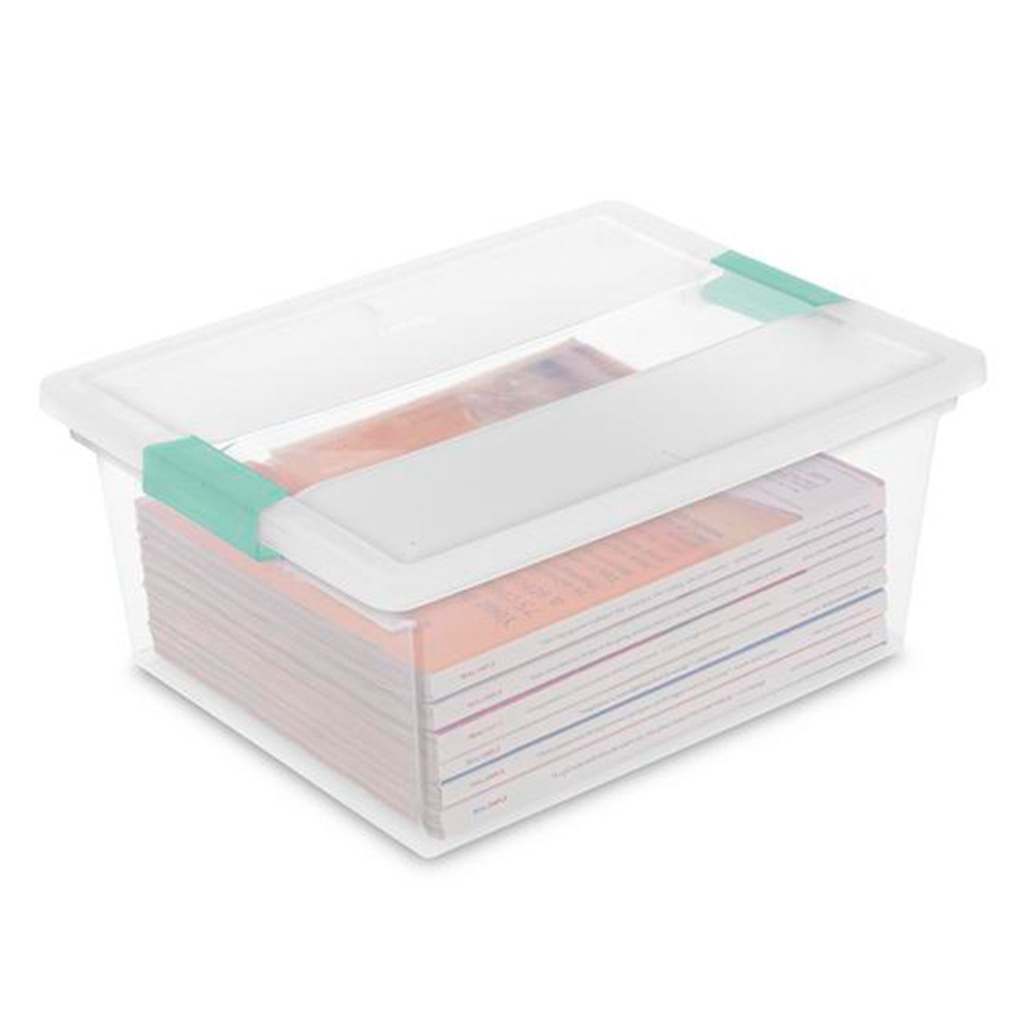Sterilite 19658604 Deep File Clip Clear Storage Tote Container w/ Lid (Open Box)