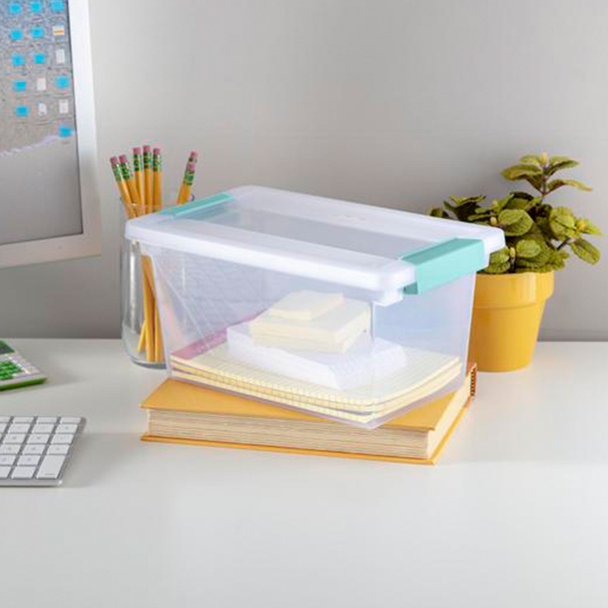 Sterilite Medium Clip Box Clear Storage Tote Container (Open Box)
