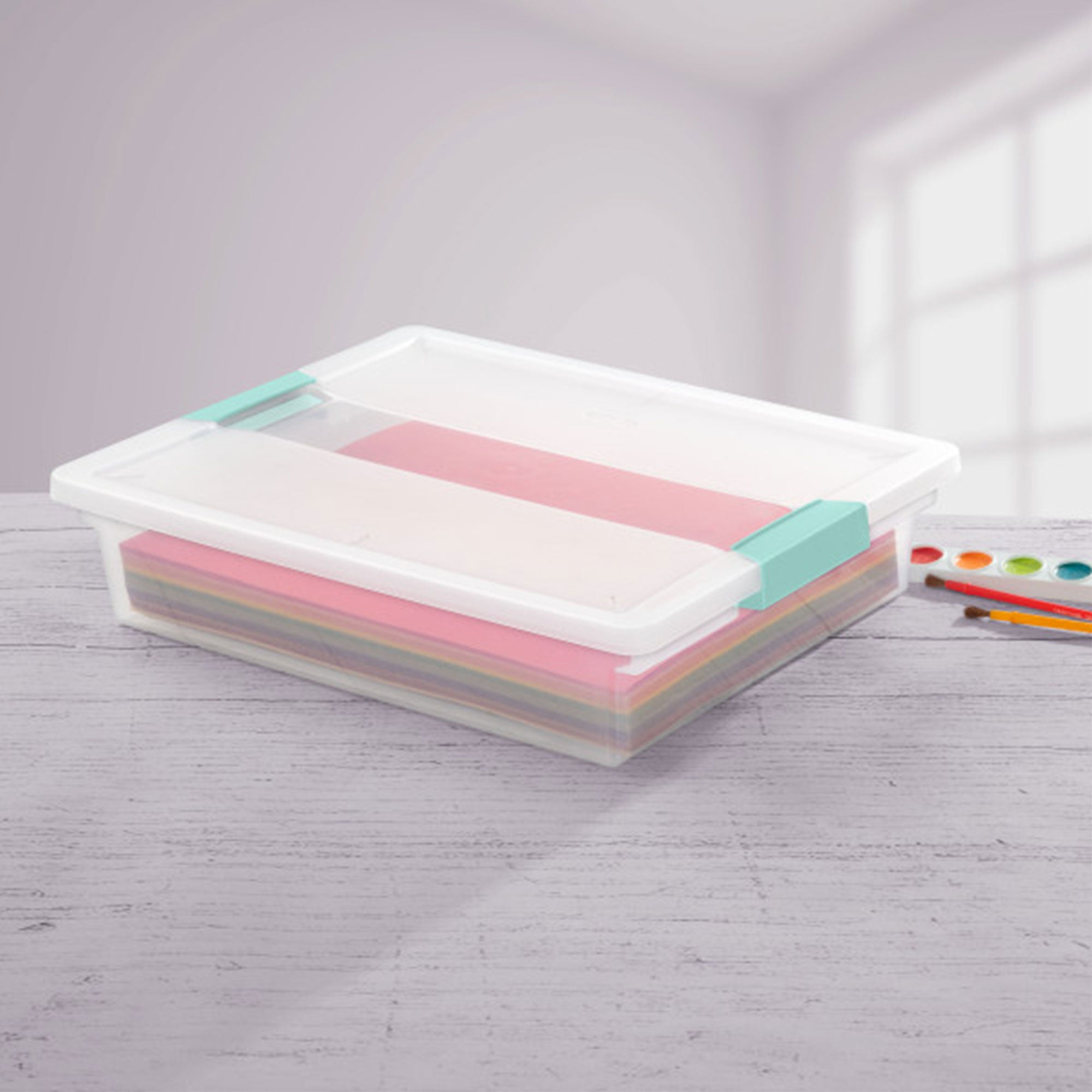 Sterilite Large File Clip Box Clear Storage Tote Container (Open Box)