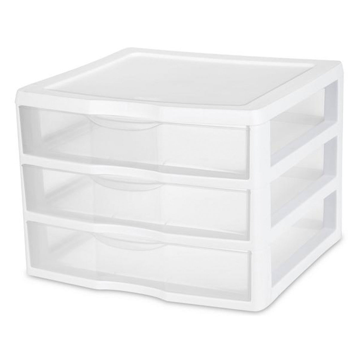 New Sterilite White & Clear Portable Countertop 3-Drawer Desktop Storage Unit (Used)