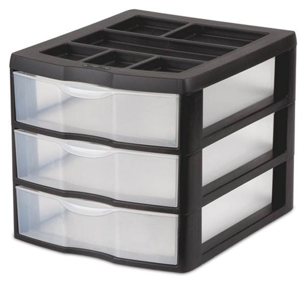 Sterilite 20439002 Compact Countertop 3 Drawer Desktop Storage - Open Box