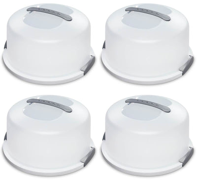 4 Pack Sterilite 02008004 Portable Latching Cake Server Carrier Keeper w/Handle