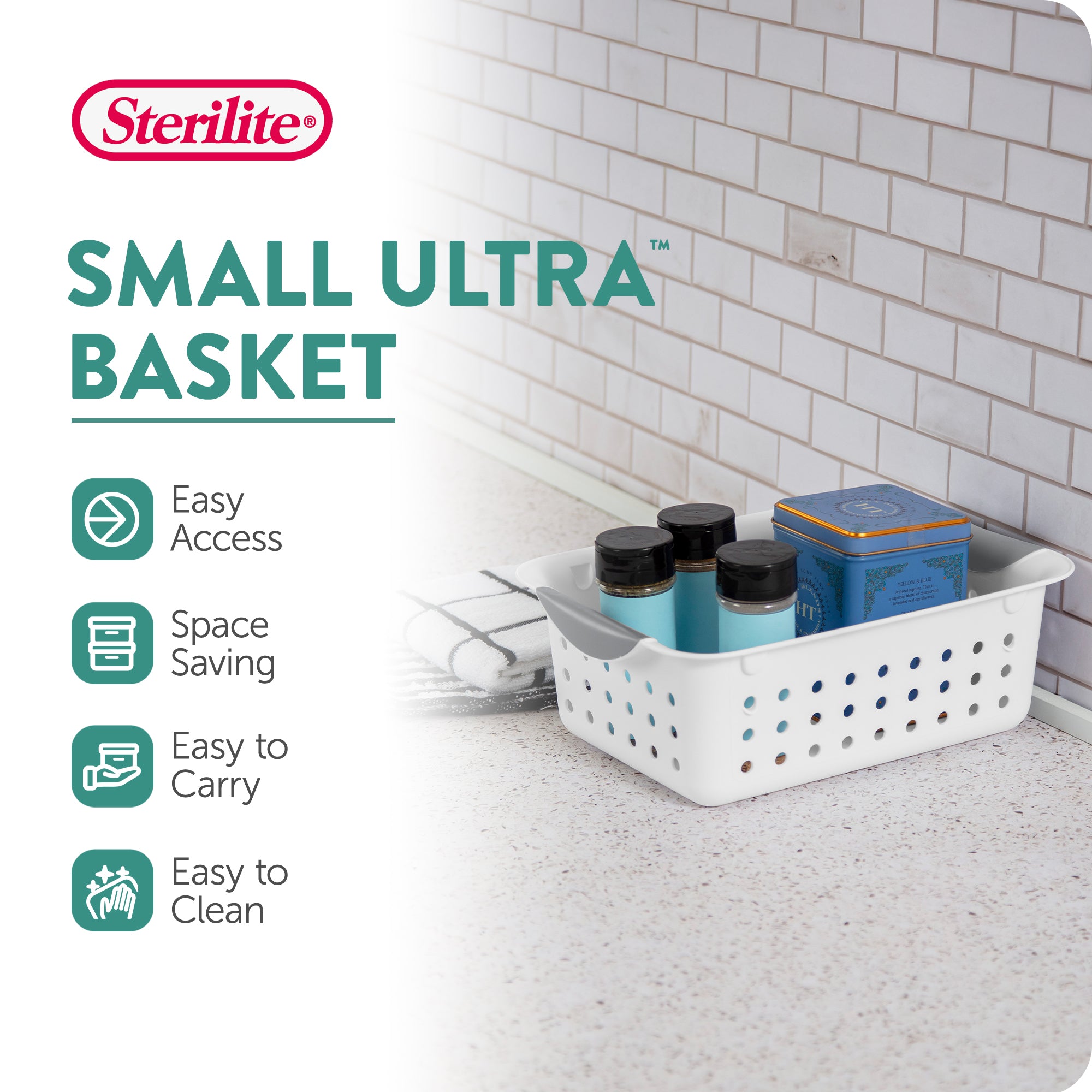 Sterilite Small Plastic Storage Bin Organizer Baskets (Open Box) (12 Pack)