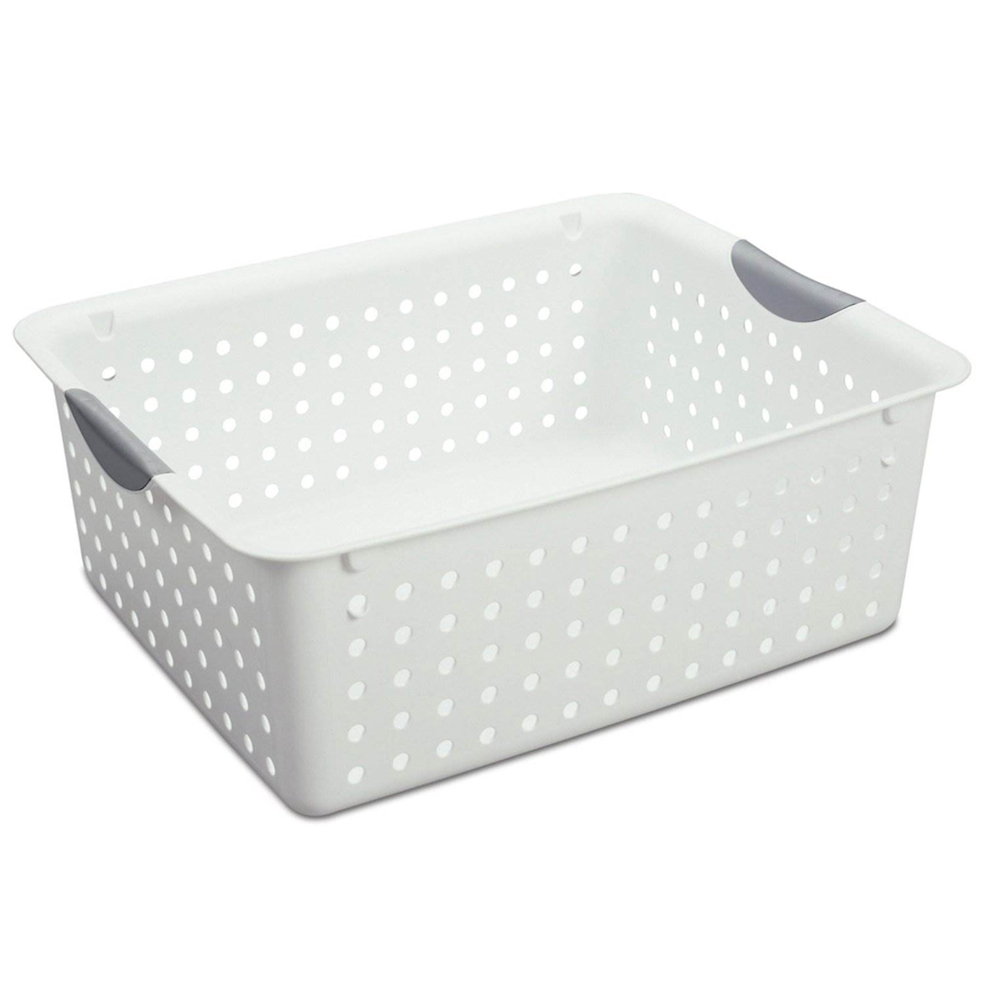 Sterilite Large Ultra Plastic Storage Bin Baskets with Handles, White, 36 Pack