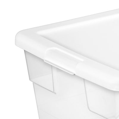 Sterilite 16 Quart Stacking Storage Box Container Tub with Lid, Clear (12 Pack)