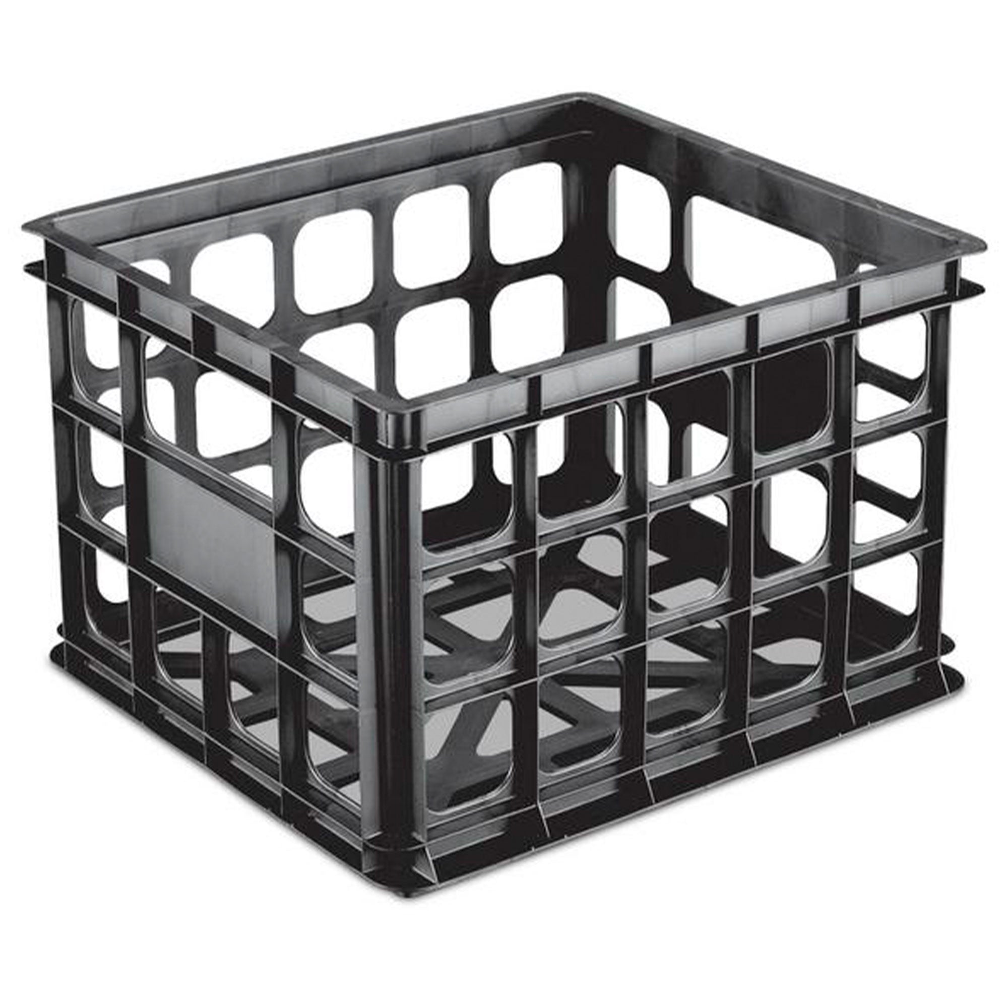 Sterilite Storage Crate, Stackable Plastic Bin Open Basket with Handles, 6 Pack - VMInnovations