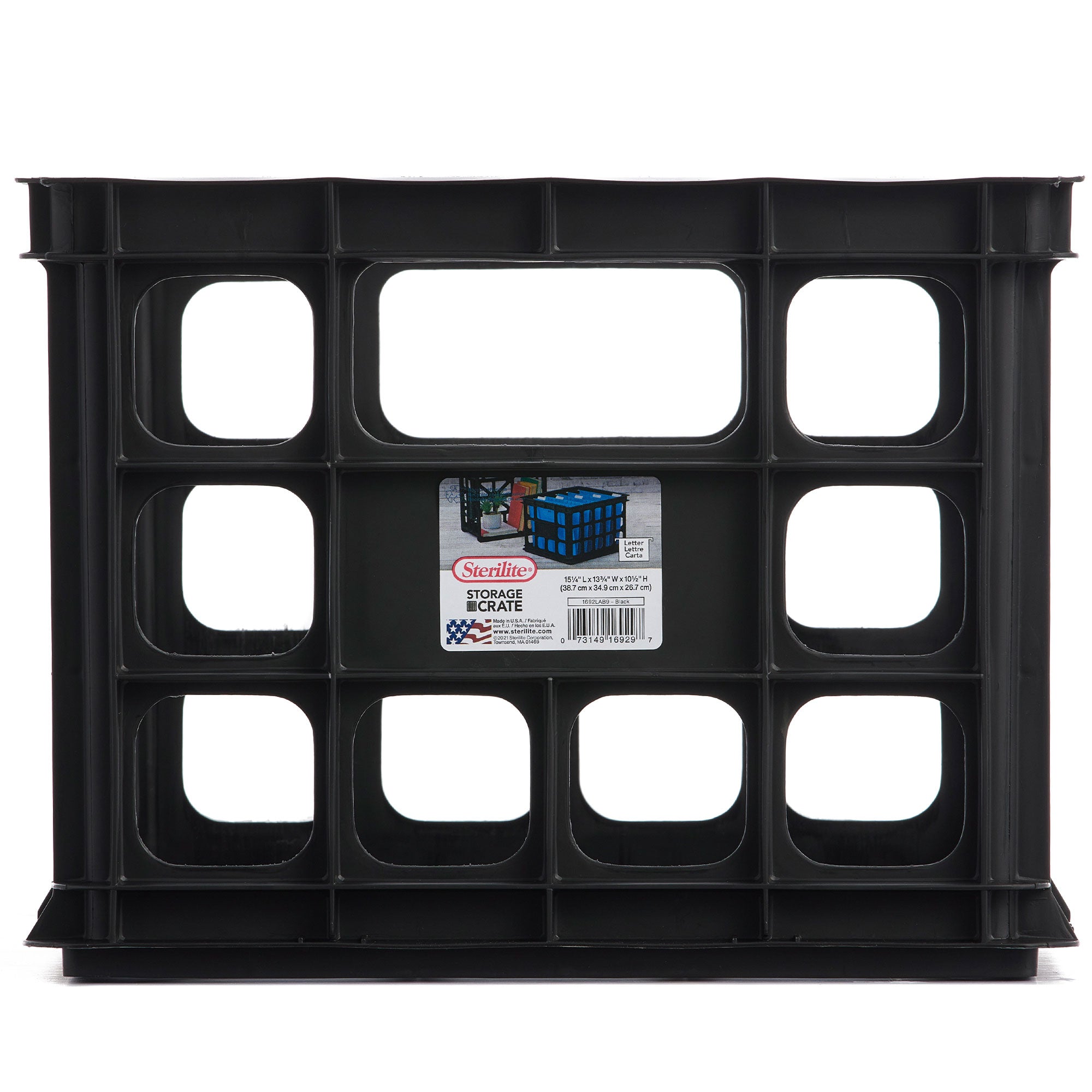 Sterilite 16929006 Plastic Black Storage Box Crate - Single (Open Box)