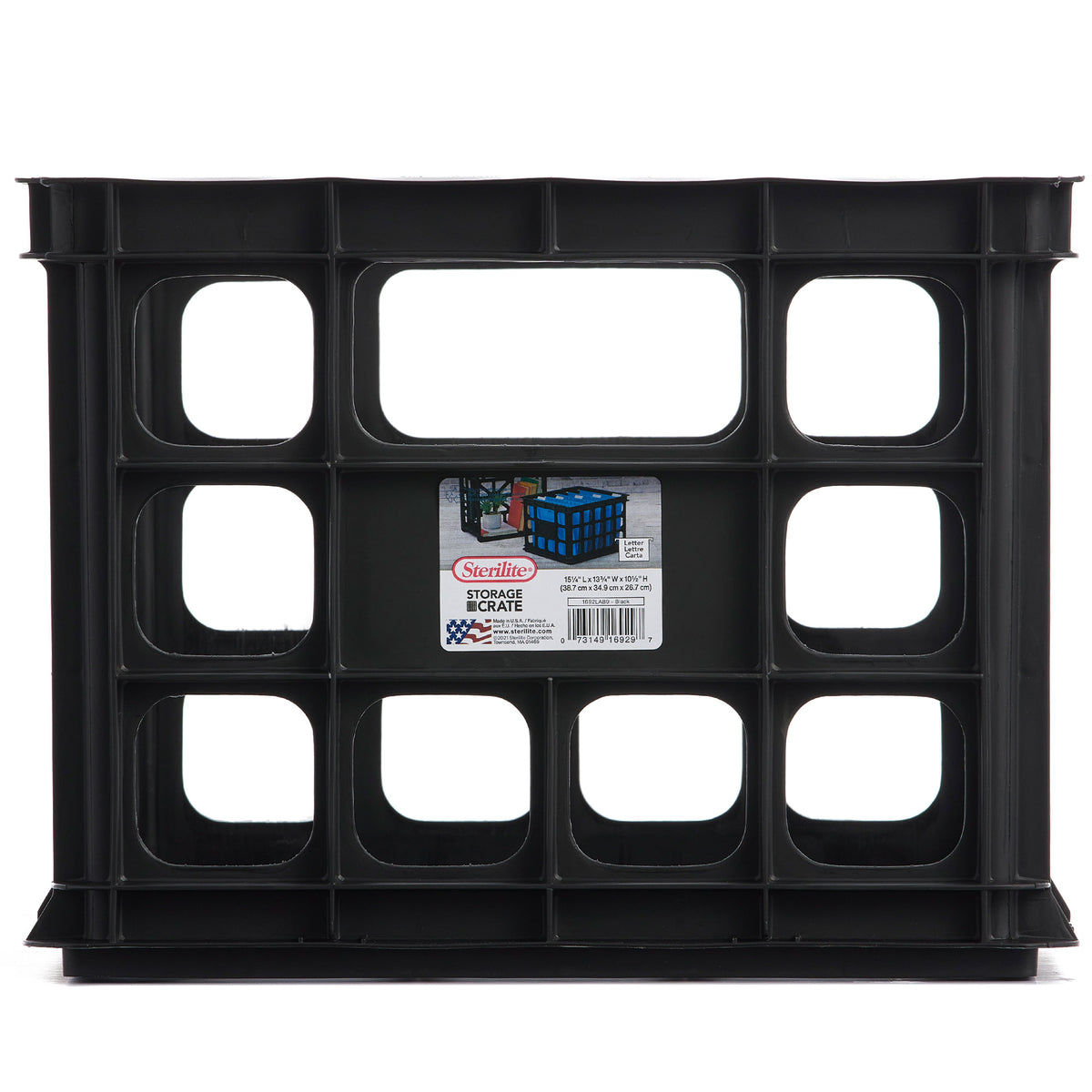 Sterilite 16929006 Plastic Black Storage Box Crate - Single (Open Box)