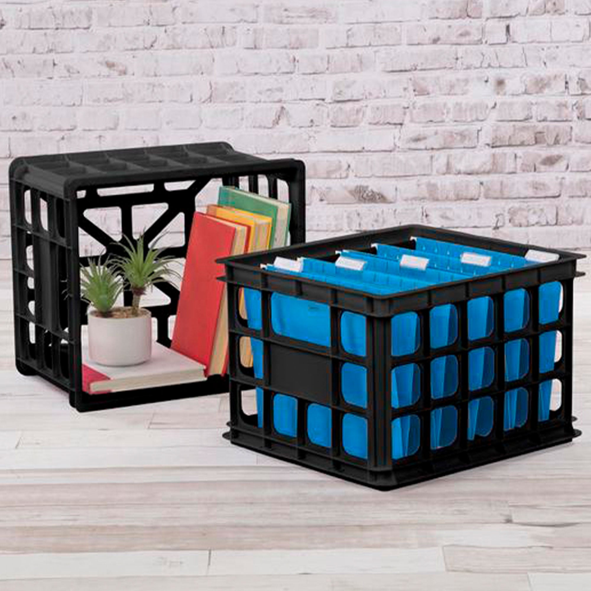Sterilite 16929006 Plastic Black Storage Box Crate - Single (Open Box)